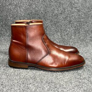 Moretti Black Label Abbot Dress Boots Men's Size 8.5 Brown Leather Inside Zip